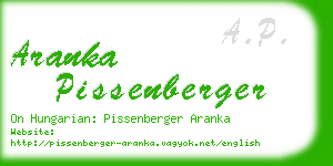 aranka pissenberger business card